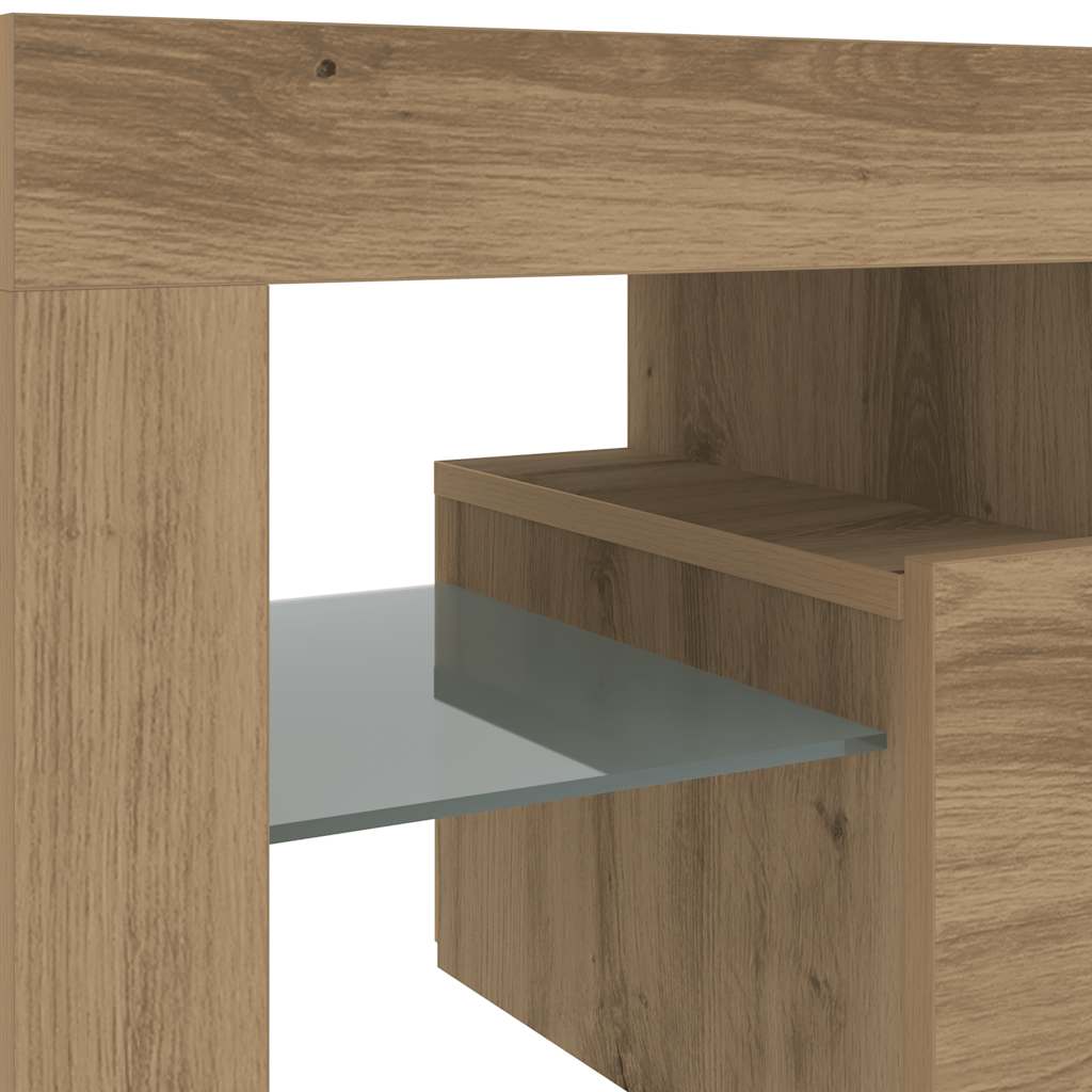 TV-Møbel Artisan Eik Tv-benk med LED-lys 140x36,5x40 cm