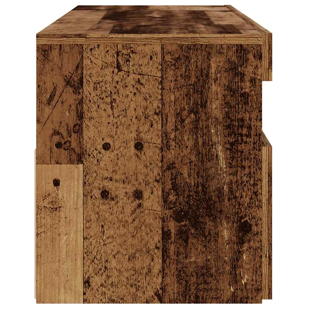 TV-Møbel Gammelt Tre TV-benk med LED-lys 120x35x40 cm