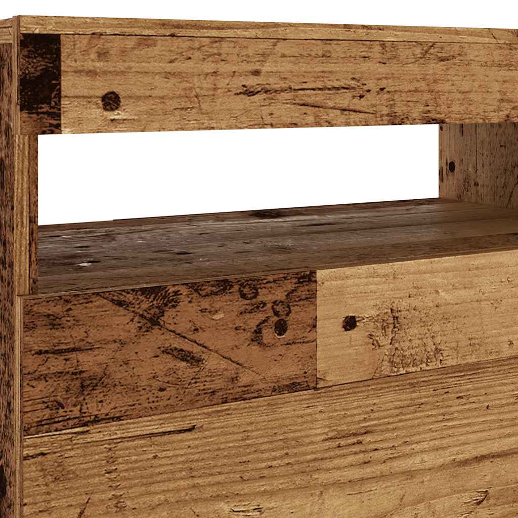TV-Møbel Gammelt Tre TV-benk med LED-lys 120x35x40 cm