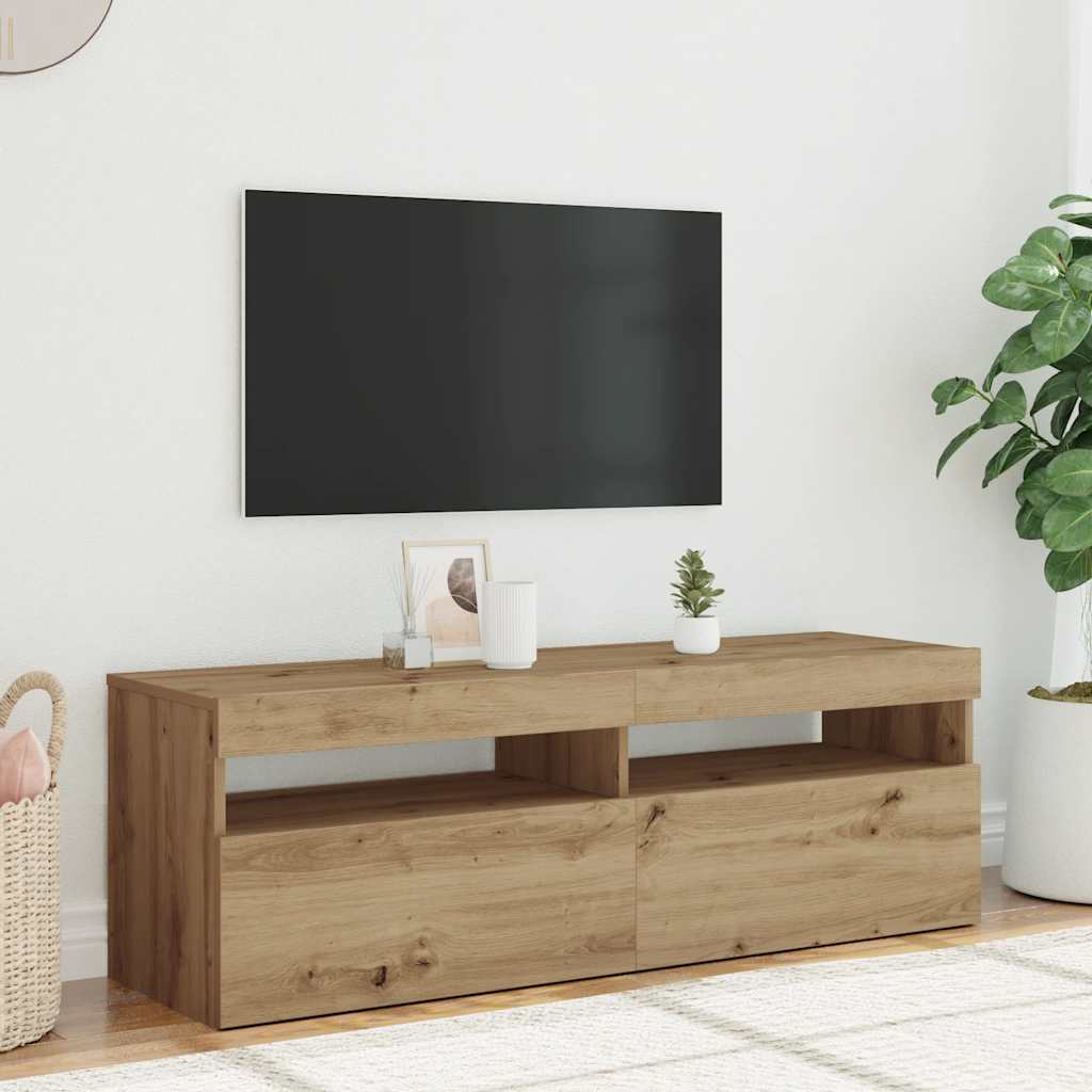 TV-Møbel Artisan Eik Tv-benk med LED-lys 120x35x40 cm