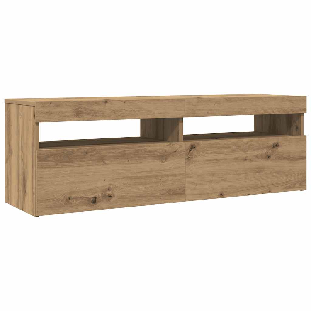 TV-Møbel Artisan Eik Tv-benk med LED-lys 120x35x40 cm