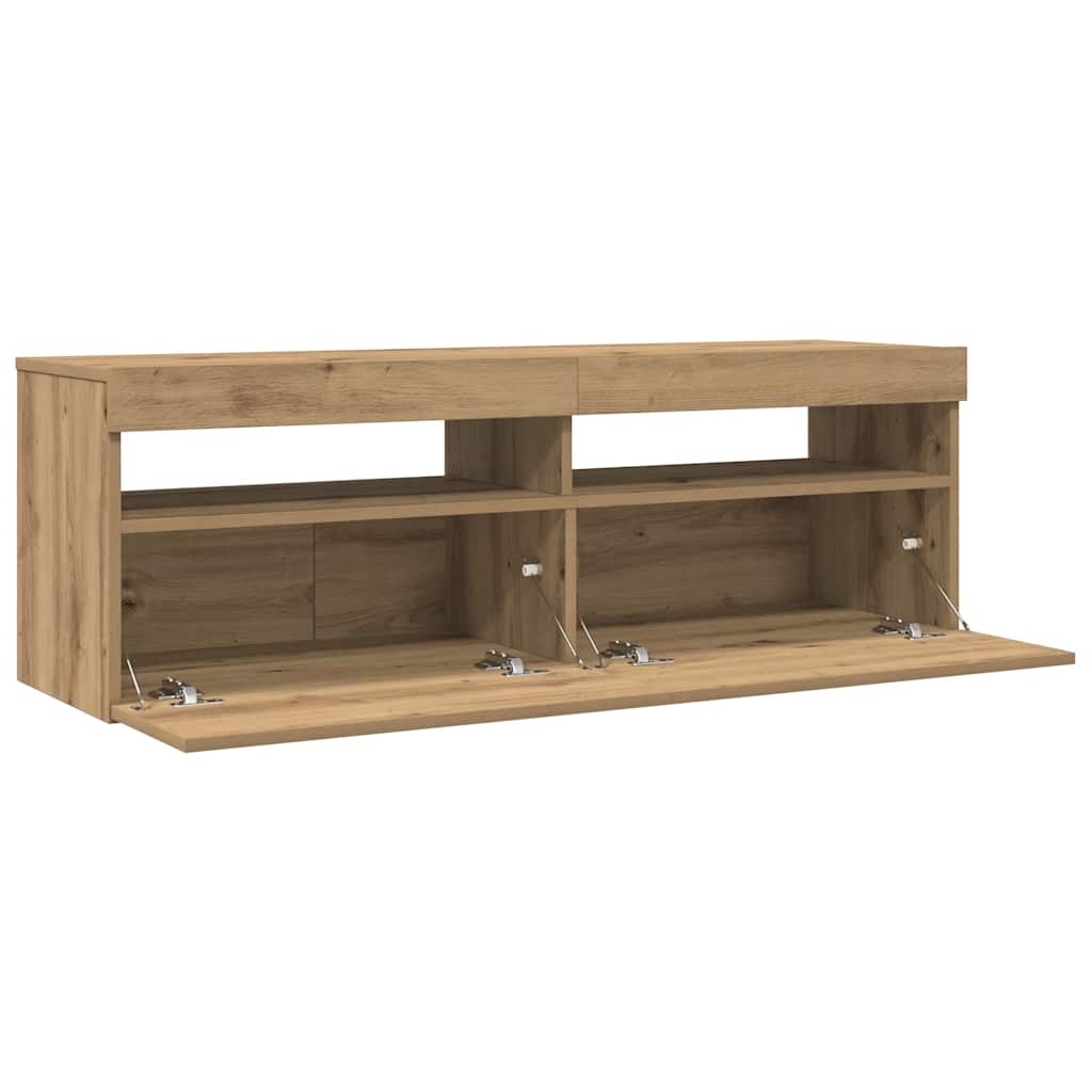 TV-Møbel Artisan Eik Tv-benk med LED-lys 120x35x40 cm