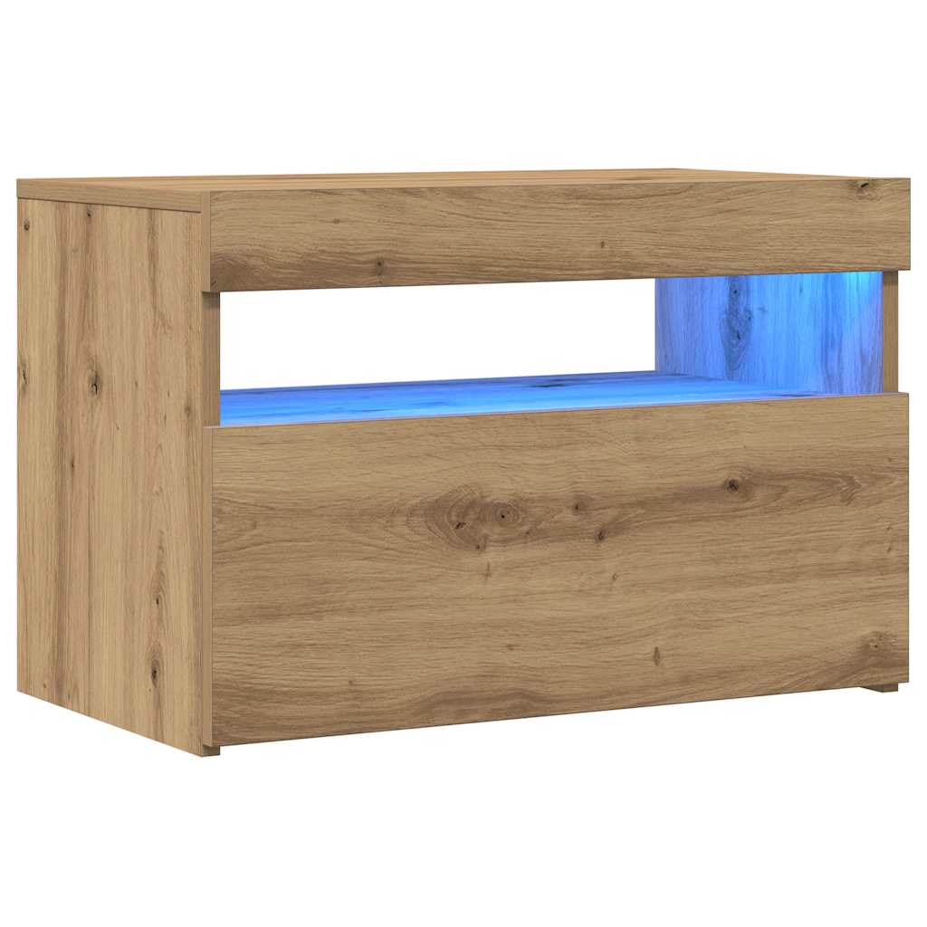 TV-Møbel Artisan Eik Tv-benk med LED-lys 2 stk