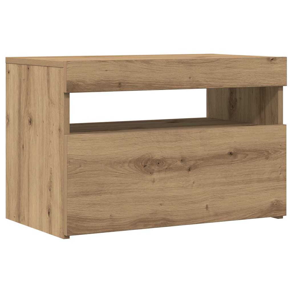 TV-Møbel Artisan Eik Tv-benk med LED-lys 2 stk