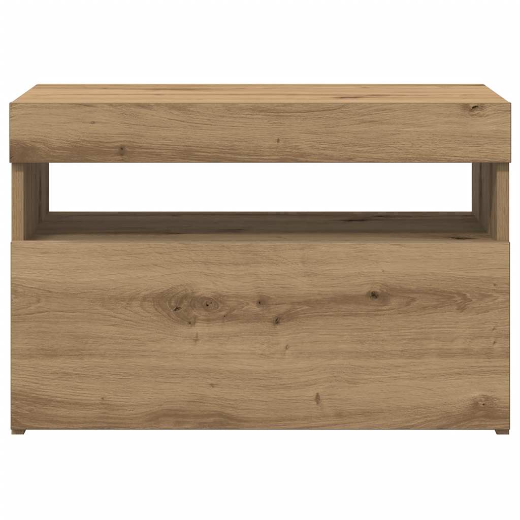 TV-Møbel Artisan Eik Tv-benk med LED-lys 2 stk