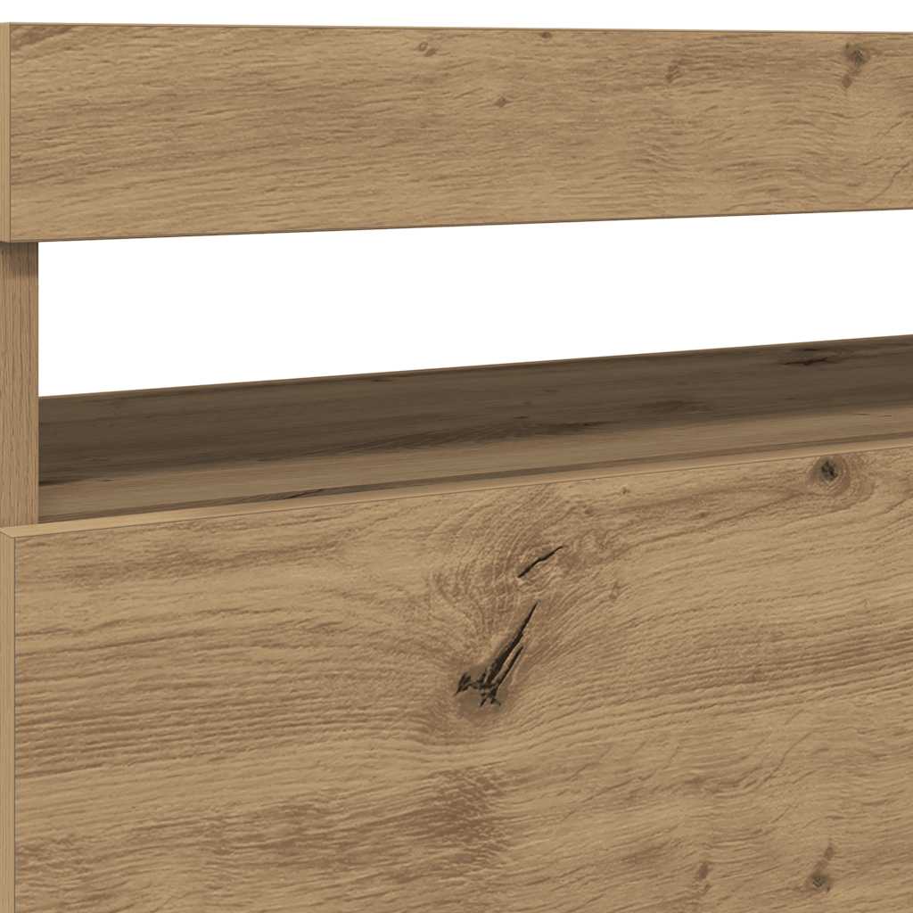 TV-benk med LED-lys 2 stk artisan eik konstruert tre