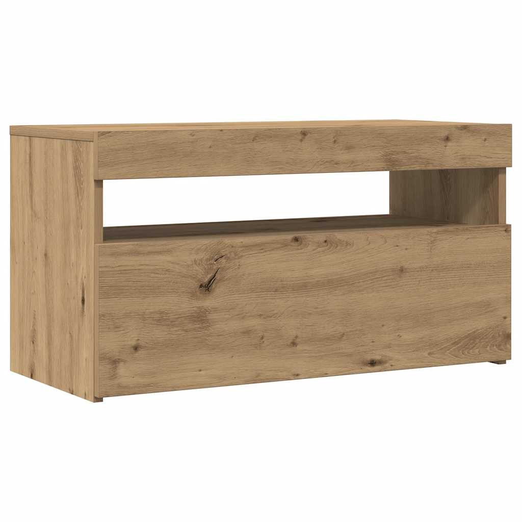 TV-Møbel Artisan Eik Tv-benk med LED-lys 2 stk