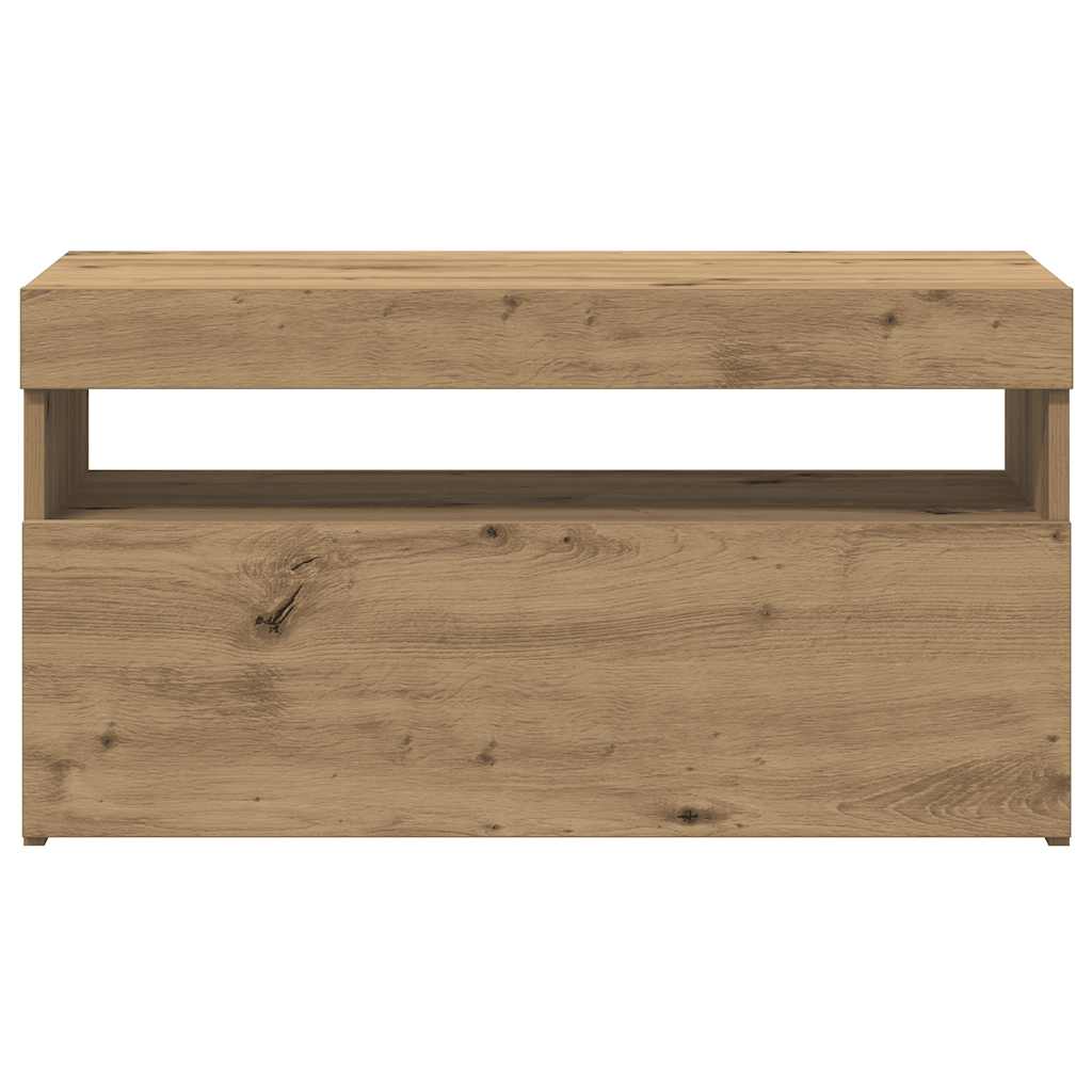 TV-Møbel Artisan Eik Tv-benk med LED-lys 2 stk