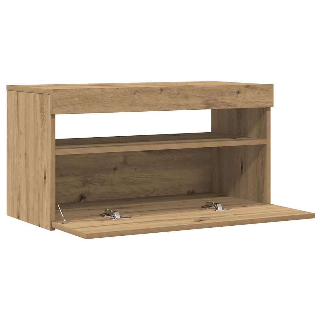 TV-Møbel Artisan Eik Tv-benk med LED-lys 2 stk