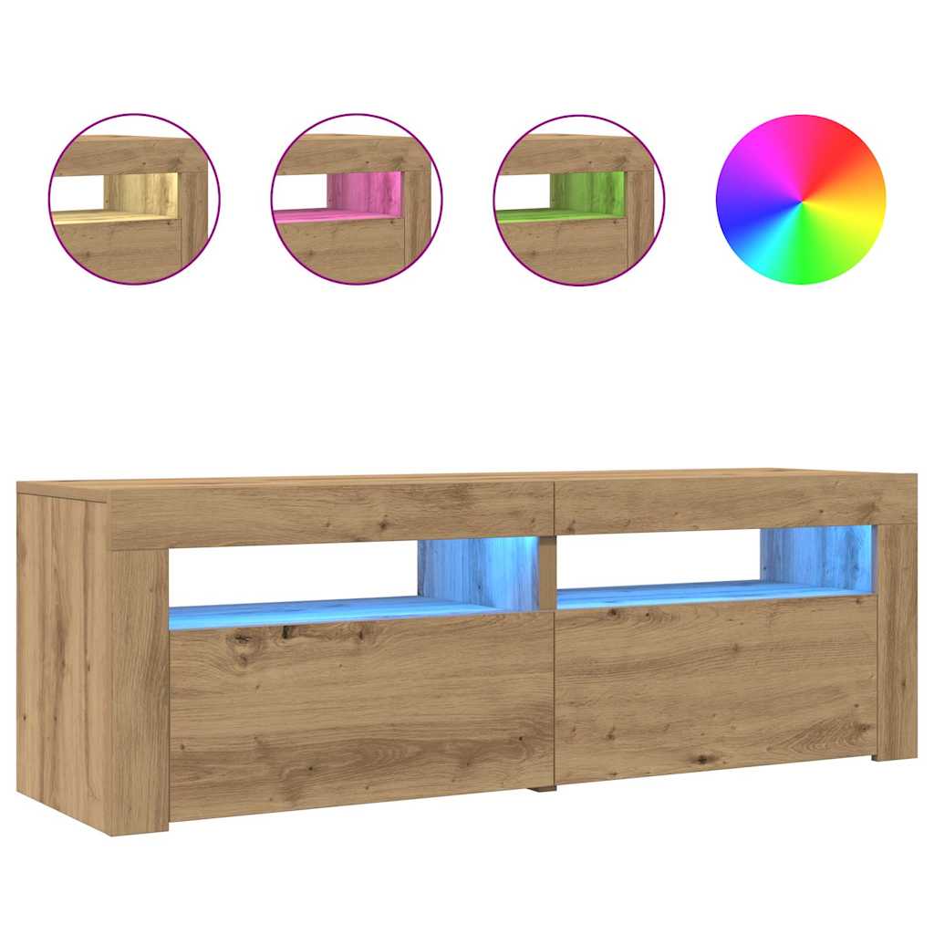 TV-Møbel Artisan Eik Tv-benk med LED-lys 120x35x40 cm