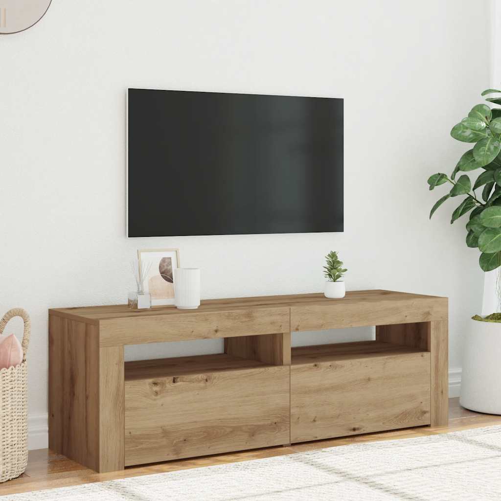 TV-Møbel Artisan Eik Tv-benk med LED-lys 120x35x40 cm