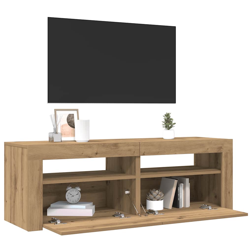 TV-Møbel Artisan Eik Tv-benk med LED-lys 120x35x40 cm