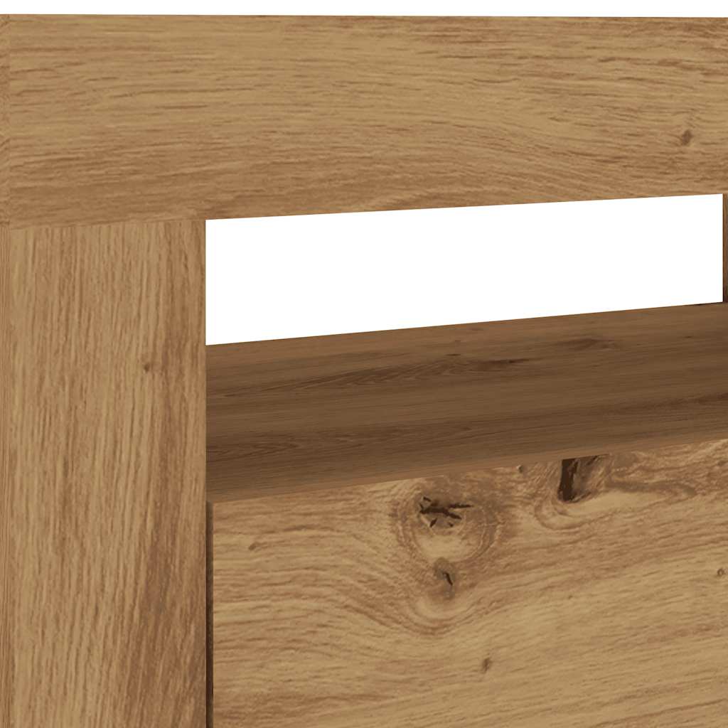 TV-Møbel Artisan Eik Tv-benk med LED-lys 120x35x40 cm