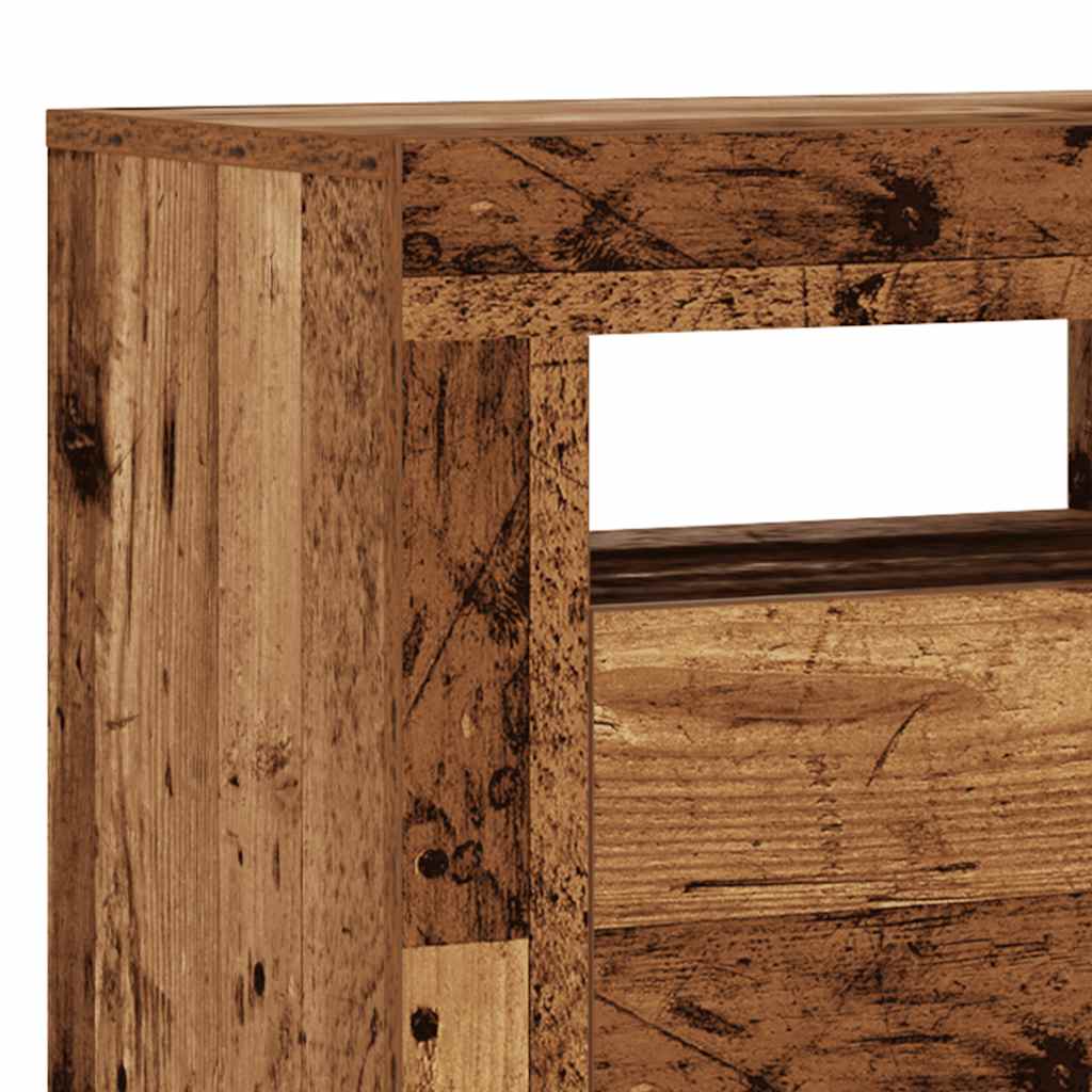 TV-Møbel Gammelt Tre TV-benk med LED-lys 90x35x40 cm