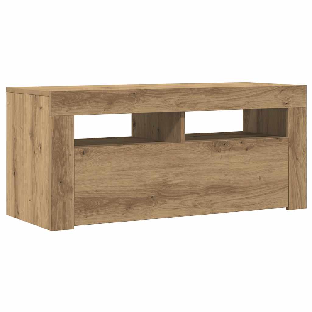 TV-Møbel Artisan Eik TV-benk med LED-lys 90x35x40 cm