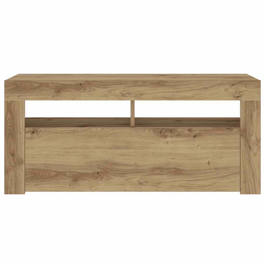TV-Møbel Artisan Eik TV-benk med LED-lys 90x35x40 cm