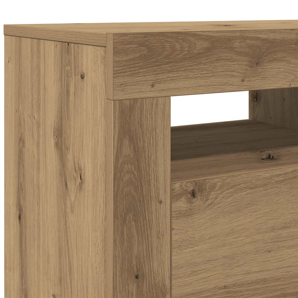 TV-Møbel Artisan Eik TV-benk med LED-lys 90x35x40 cm