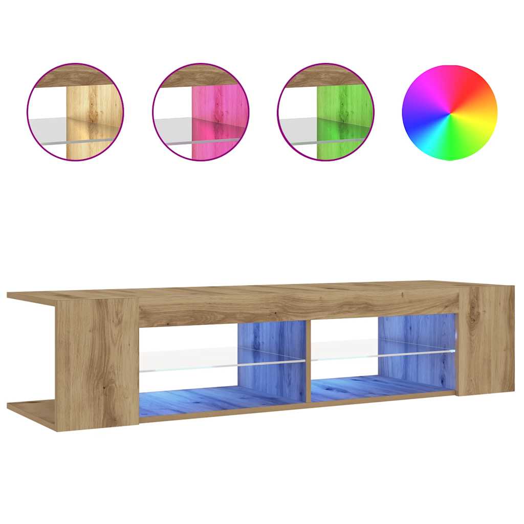 TV-Møbel Artisan Eik Tv-benk med LED-lys 135x39x30 cm