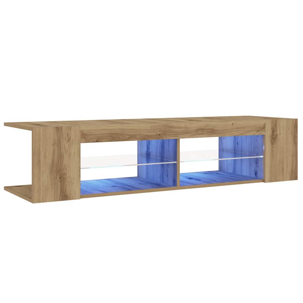 TV-Møbel Artisan Eik Tv-benk med LED-lys 135x39x30 cm