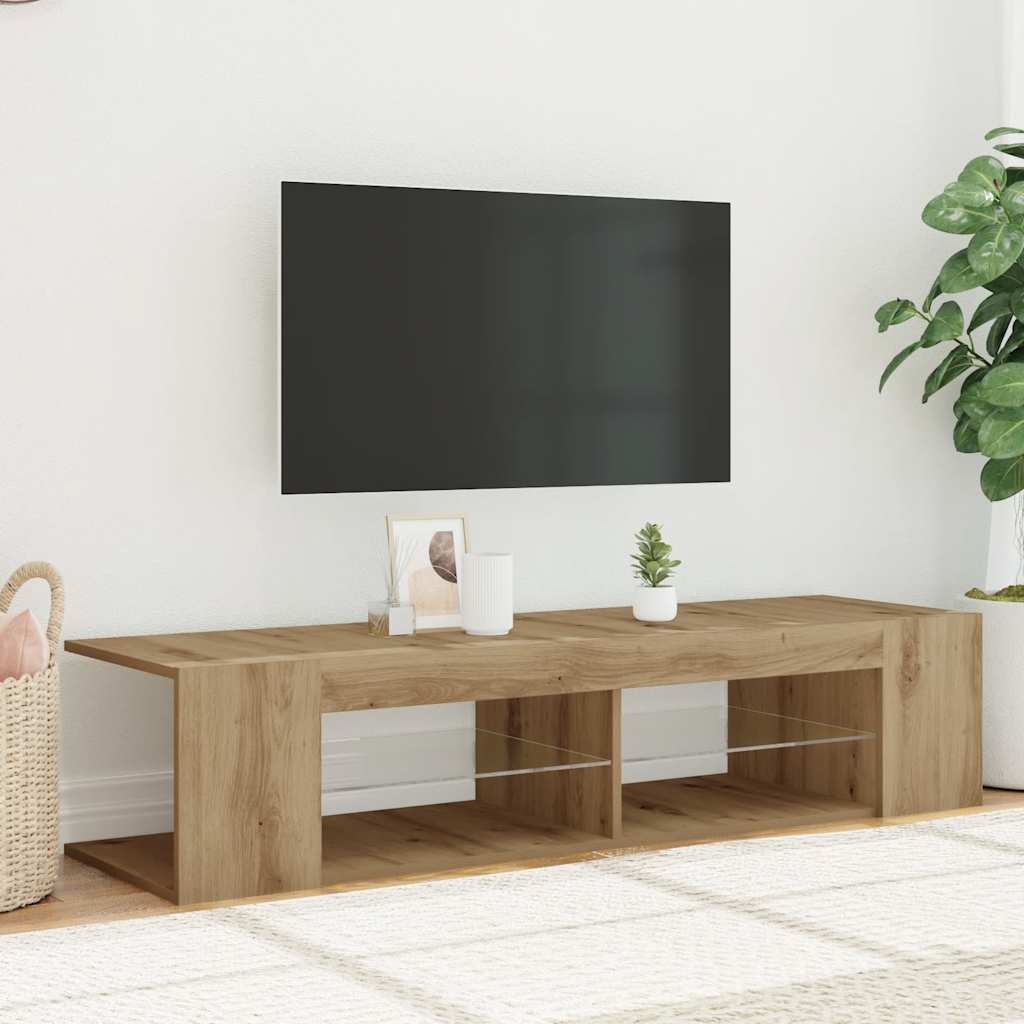 TV-Møbel Artisan Eik Tv-benk med LED-lys 135x39x30 cm