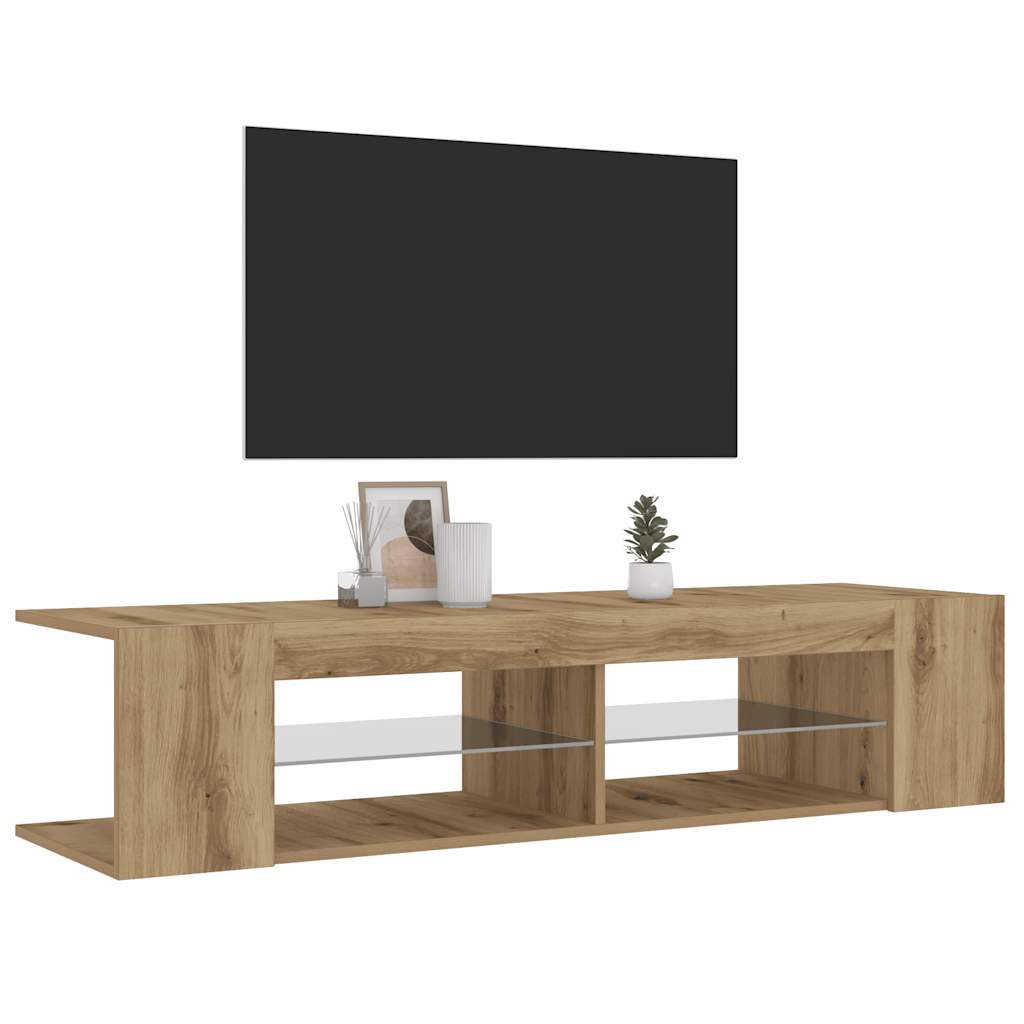 TV-Møbel Artisan Eik Tv-benk med LED-lys 135x39x30 cm