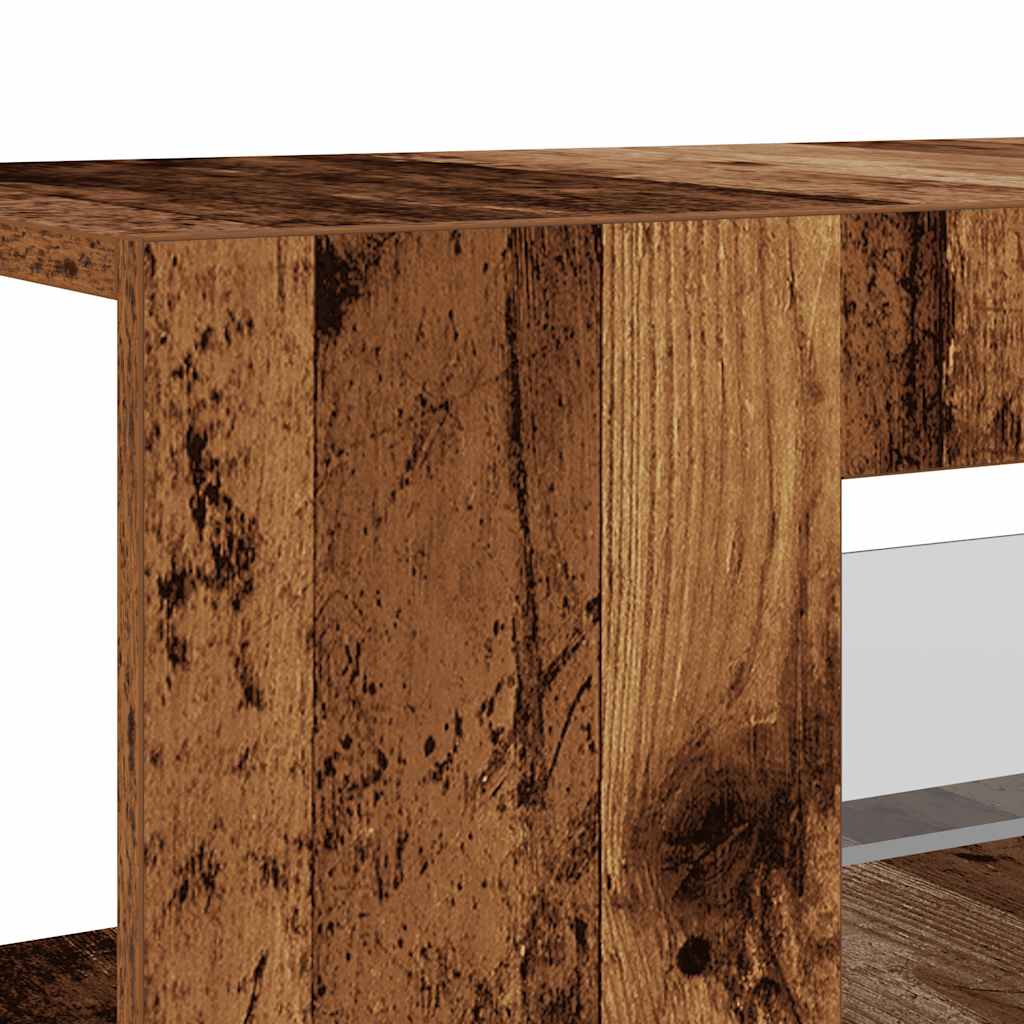 TV-Møbel Gammelt Tre Tv-benk med LED-lys 90x39x30 cm