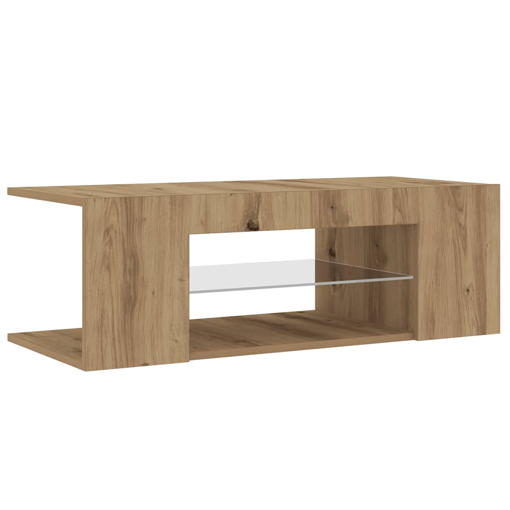 TV-Møbel Artisan Eik Tv-benk med LED-lys 90x39x30 cm