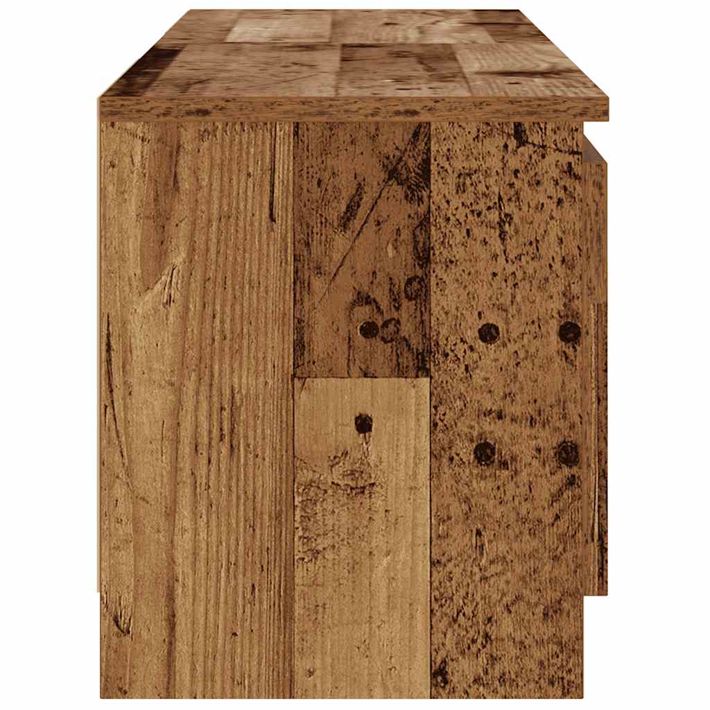TV-Møbel Gammelt Tre Tv-benk med LED-lys 120x30x36 cm
