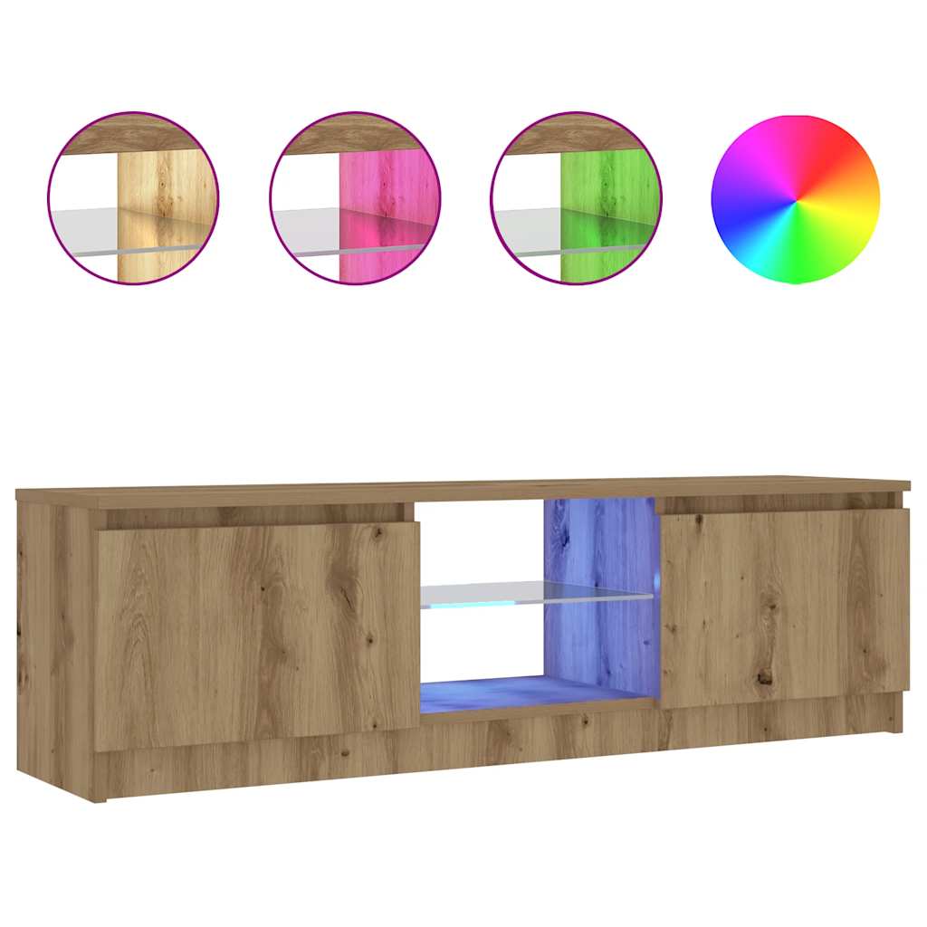 TV-Møbel Artisan Eik Tv-benk med LED-lys 120x30x36 cm