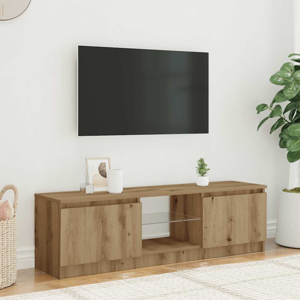 TV-Møbel Artisan Eik Tv-benk med LED-lys 120x30x36 cm
