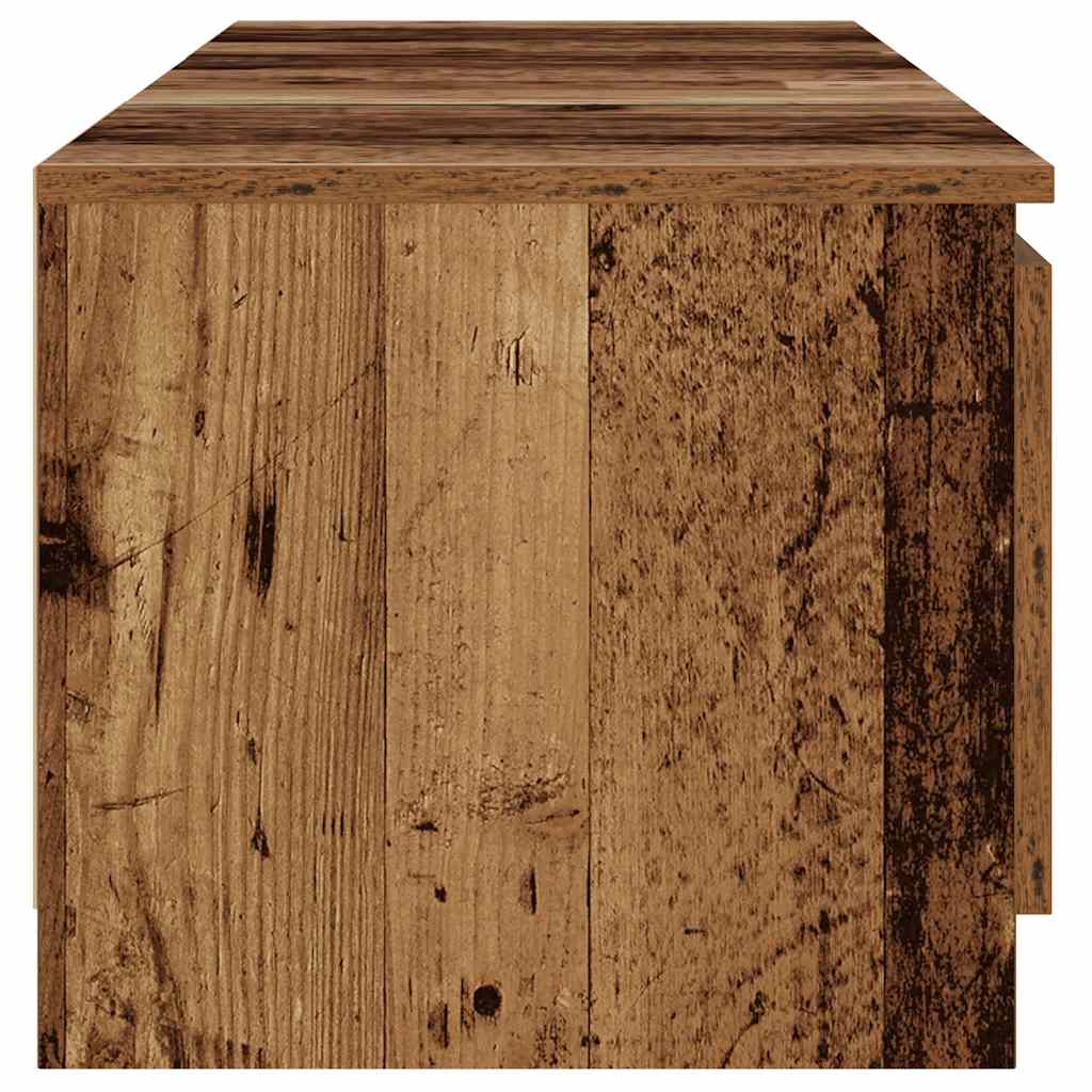TV-Møbel Gammelt Tre TV-benk med LED-lys 140x40x35,5 cm