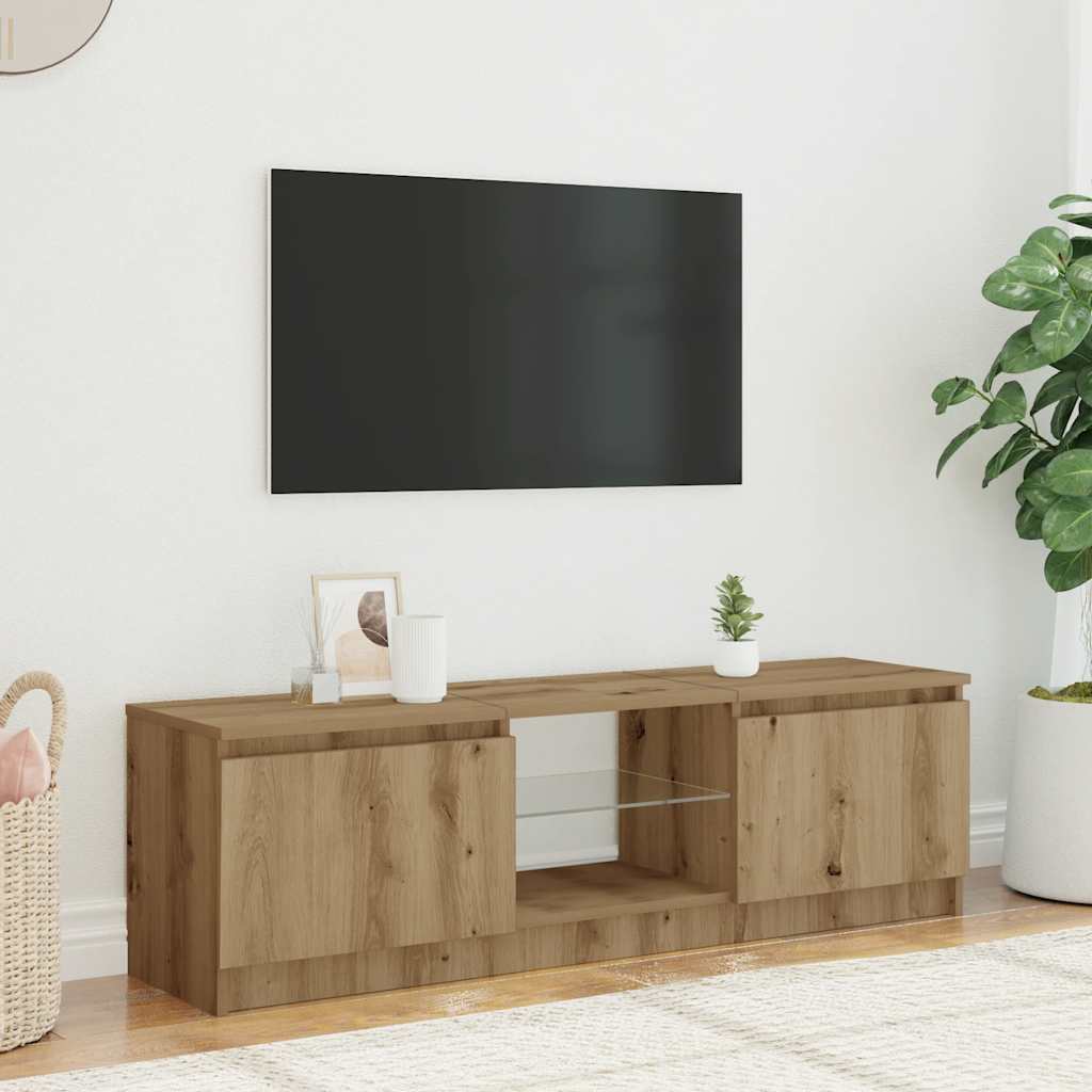 TV-Møbel Artisan Eik Tv-benk med LED-lys 140x40x35,5 cm