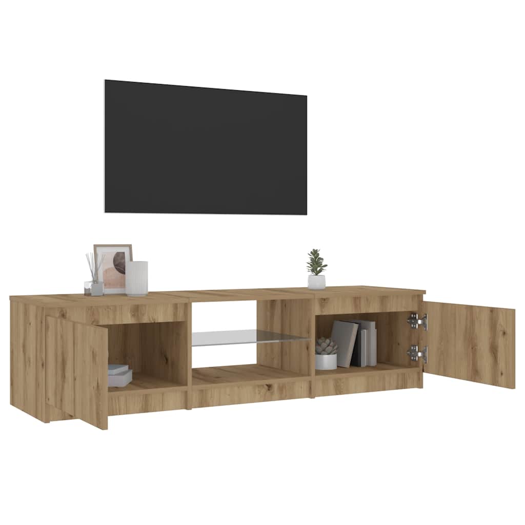 TV-Møbel Artisan Eik Tv-benk med LED-lys 140x40x35,5 cm