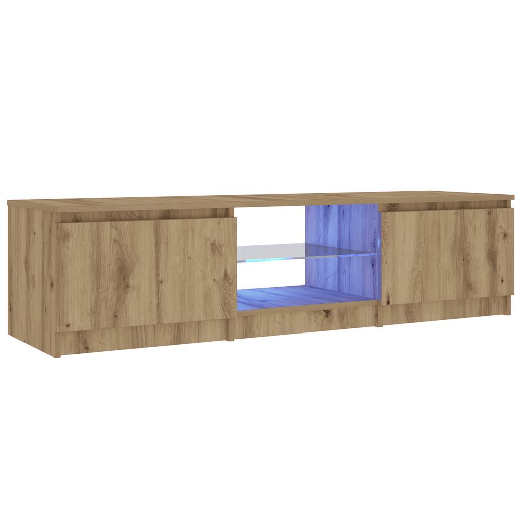 TV-Møbel Artisan Eik Tv-benk med LED-lys 140x40x35,5 cm