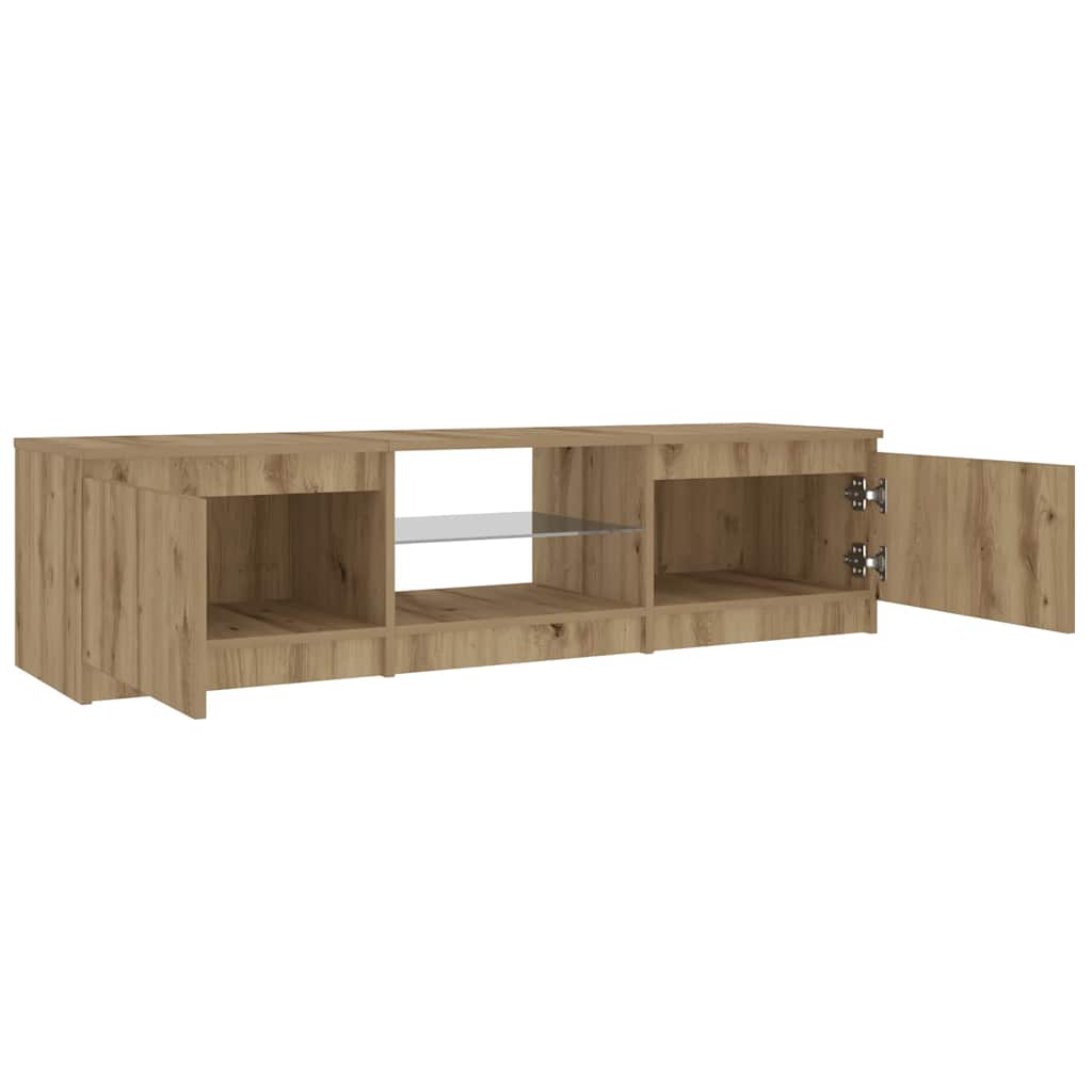 TV-Møbel Artisan Eik Tv-benk med LED-lys 140x40x35,5 cm
