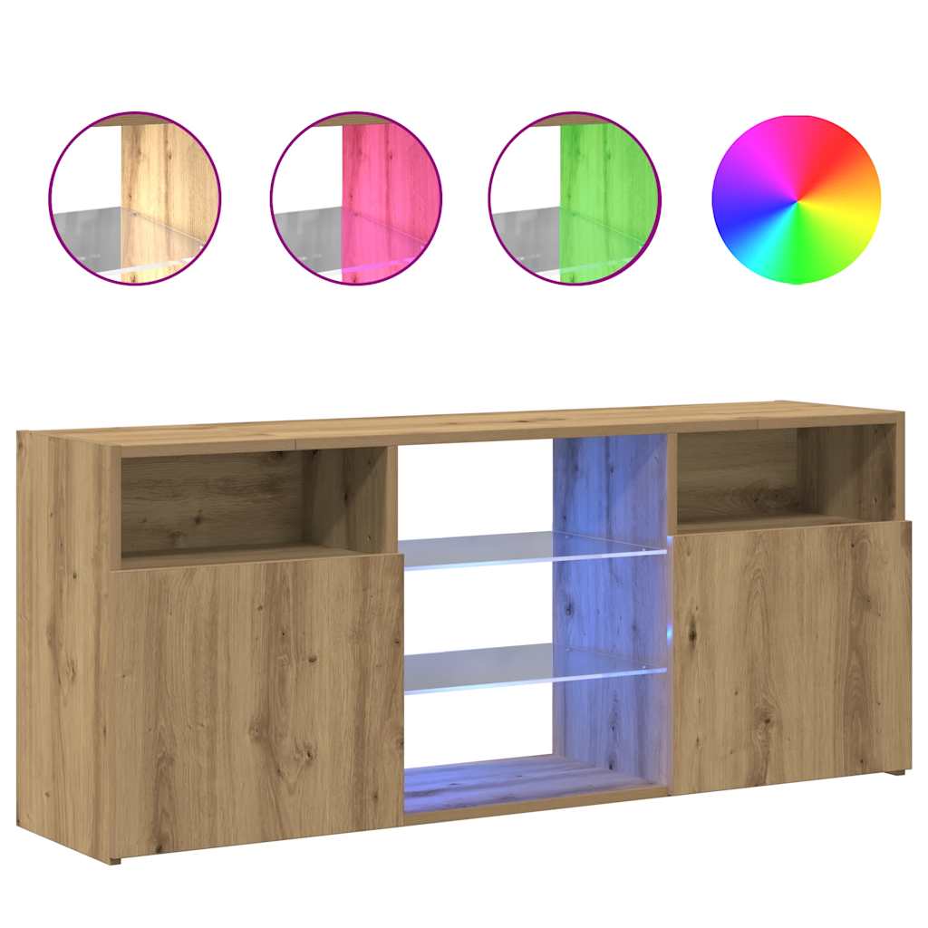 TV-Møbel Artisan Eik Tv-benk med LED-lys 120x30x50 cm