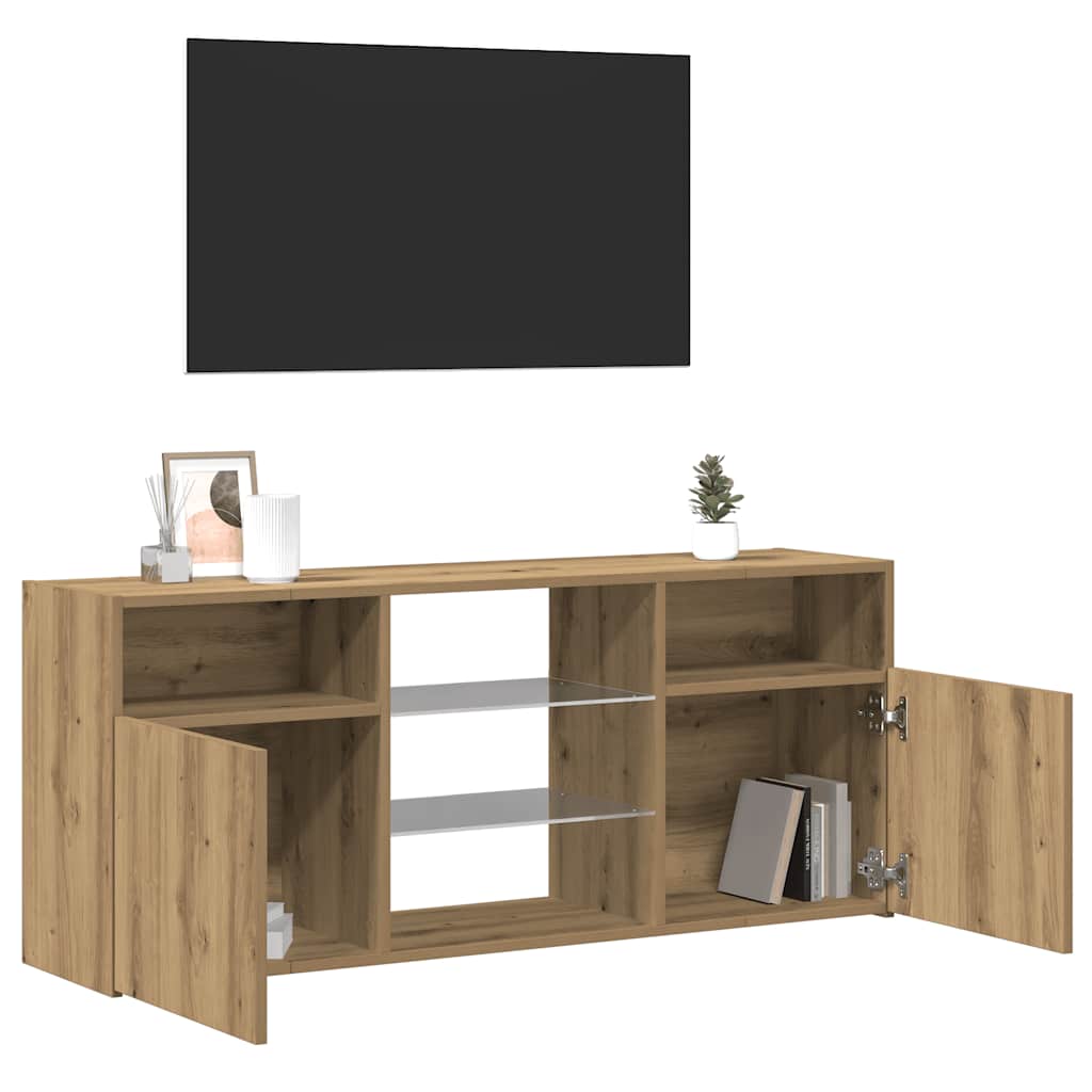 TV-Møbel Artisan Eik Tv-benk med LED-lys 120x30x50 cm