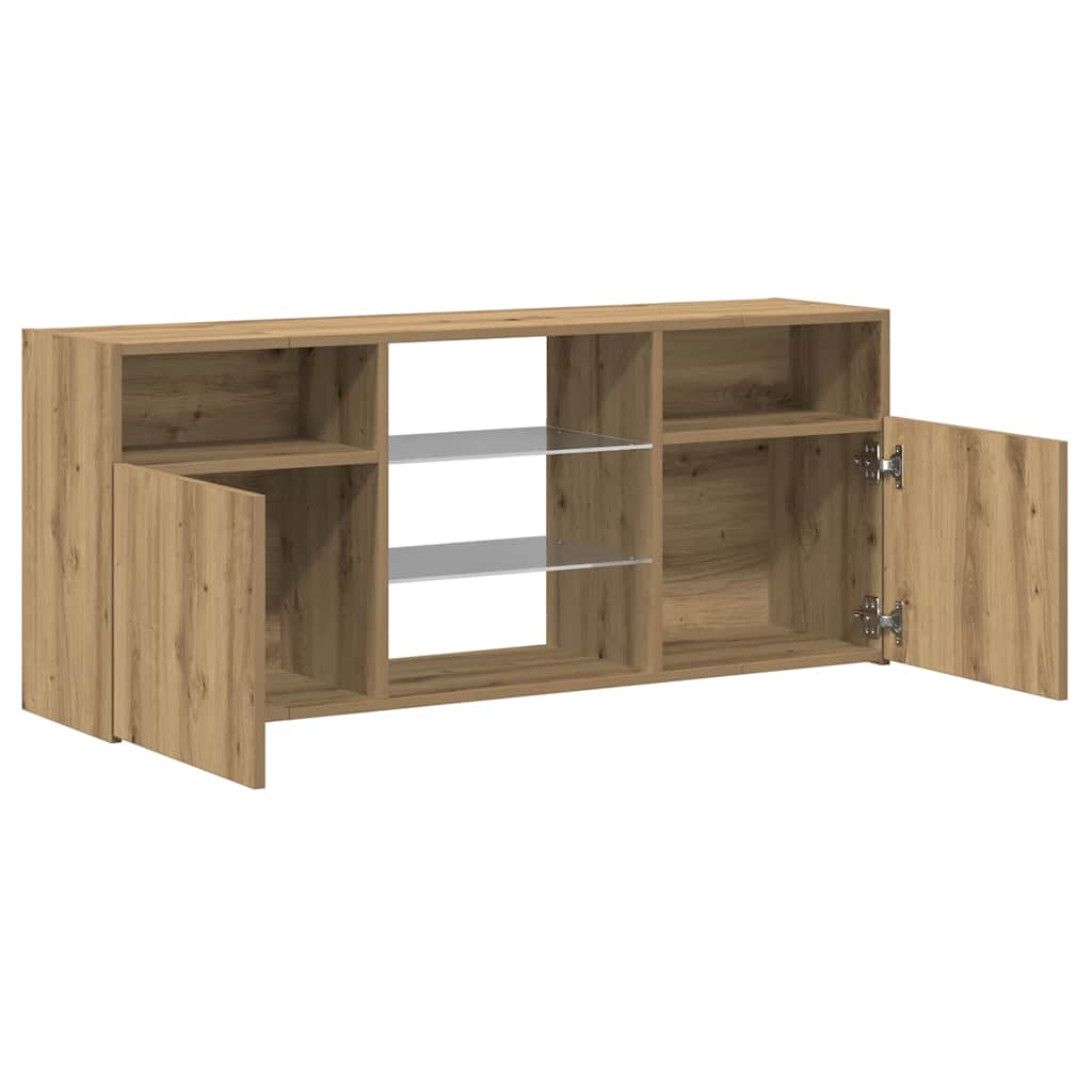 TV-Møbel Artisan Eik Tv-benk med LED-lys 120x30x50 cm