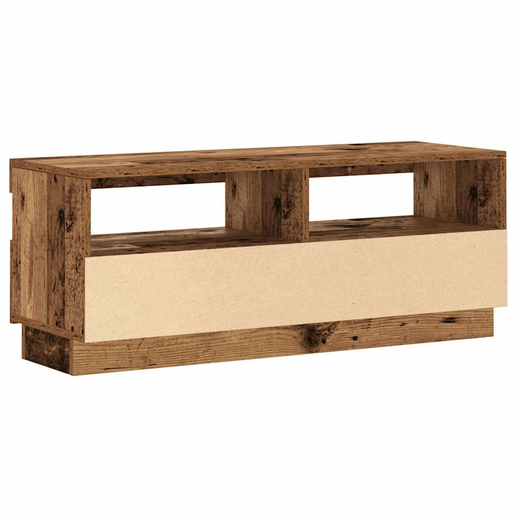 TV-Møbel Gammelt Tre Tv-benk med LED-lys 100x35x40 cm