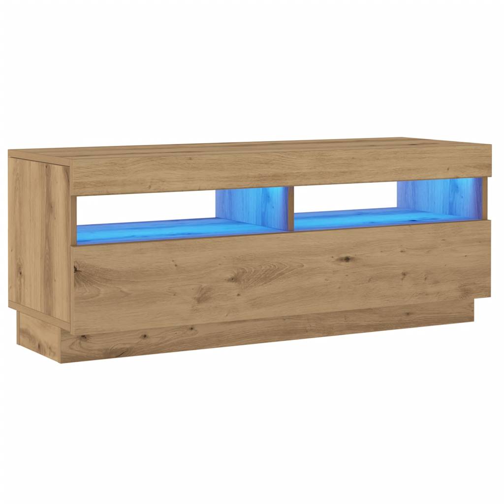 TV-Møbel Artisan Eik Tv-benk med LED-lys 100x35x40 cm