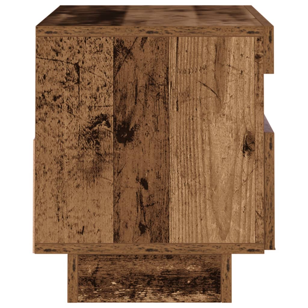 TV-Møbel Gammelt Tre Tv-benk med LED-lys 80x35x40 cm