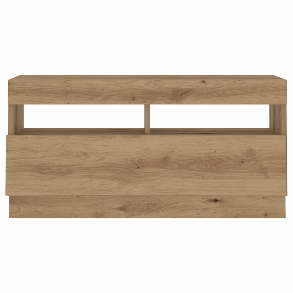 TV-Møbel Artisan Eik Tv-benk med LED-lys 80x35x40 cm