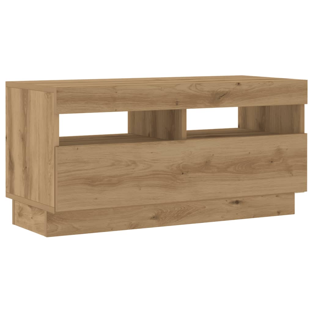 TV-Møbel Artisan Eik Tv-benk med LED-lys 80x35x40 cm
