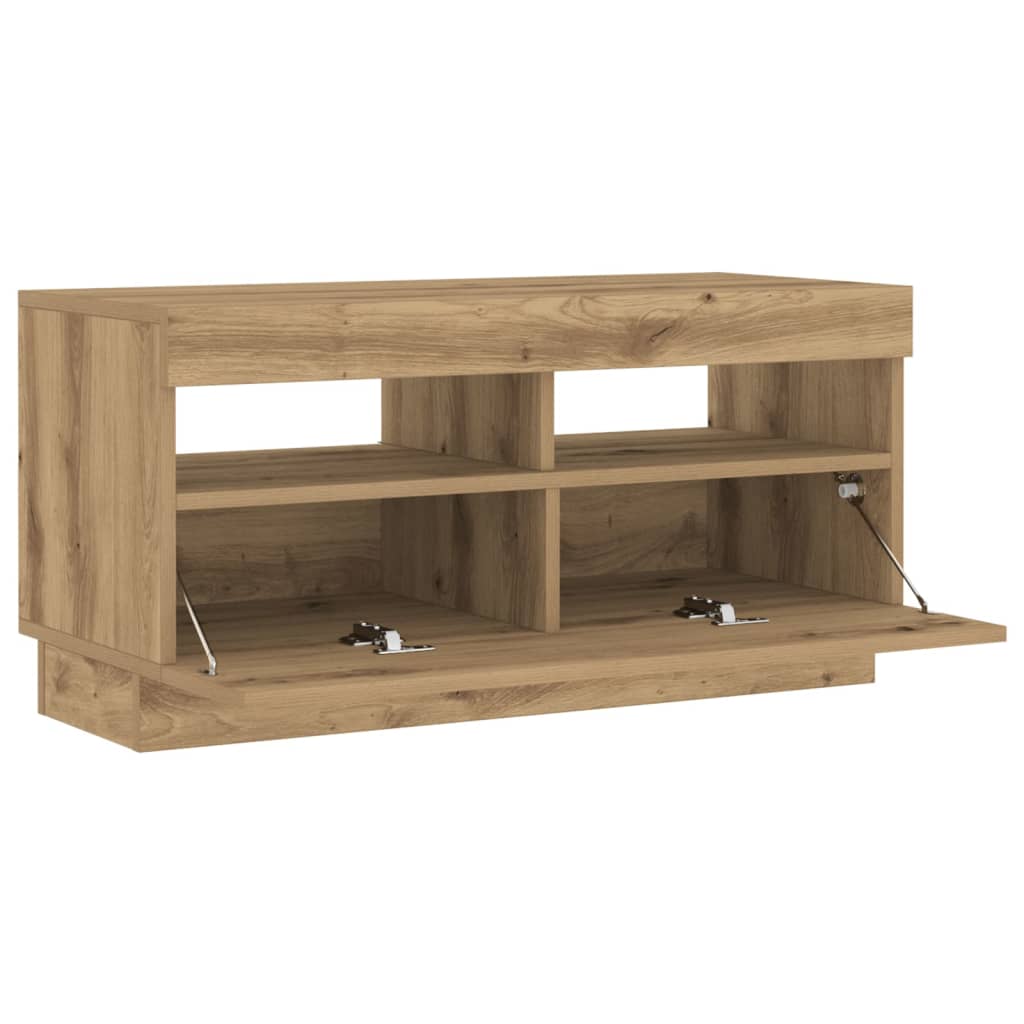 TV-Møbel Artisan Eik Tv-benk med LED-lys 80x35x40 cm