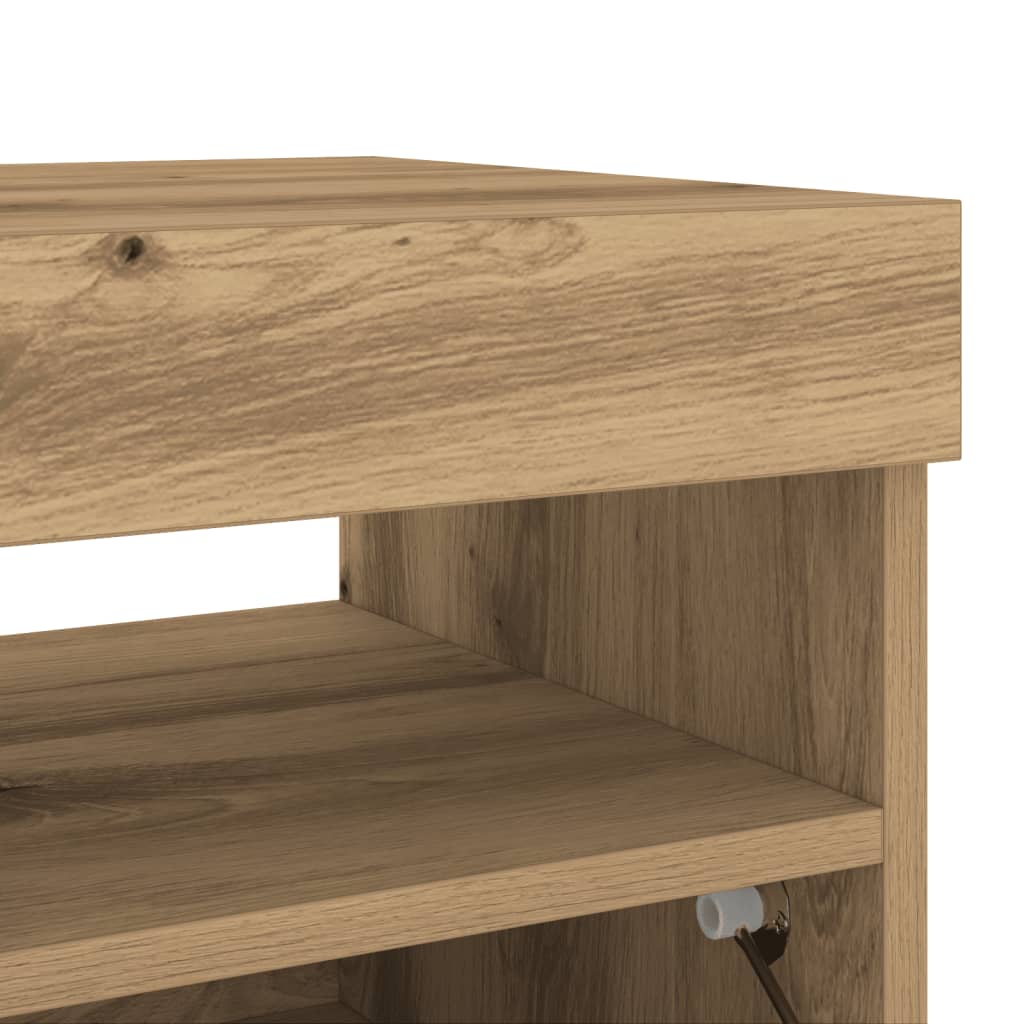 TV-Møbel Artisan Eik Tv-benk med LED-lys 80x35x40 cm