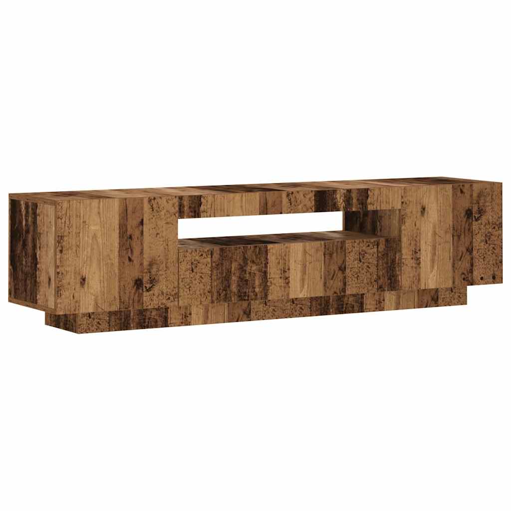 TV-Møbel Gammelt Tre TV-benk med LED-lys 160x35x40 cm