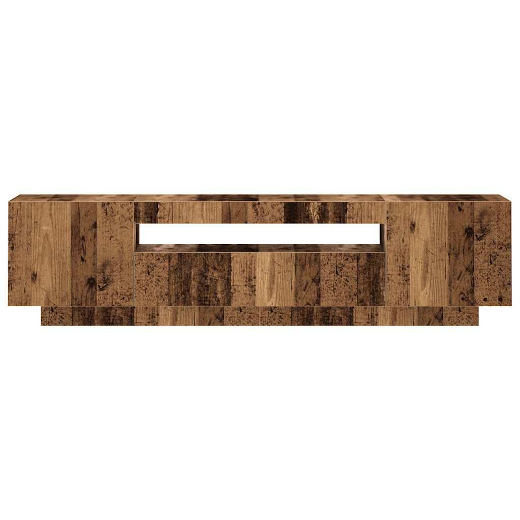 TV-Møbel Gammelt Tre TV-benk med LED-lys 160x35x40 cm