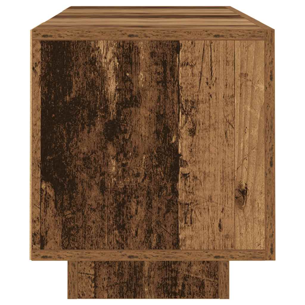TV-Møbel Gammelt Tre TV-benk med LED-lys 160x35x40 cm