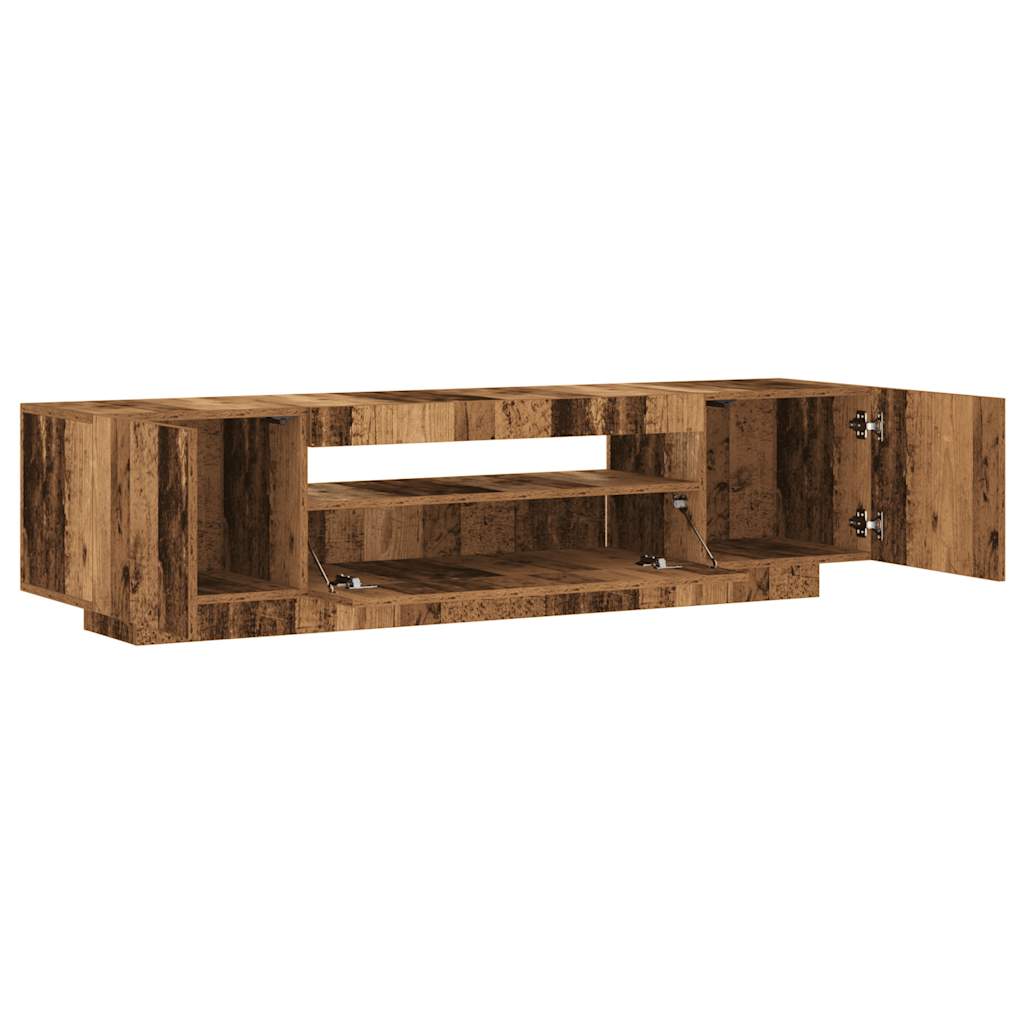 TV-Møbel Gammelt Tre TV-benk med LED-lys 160x35x40 cm