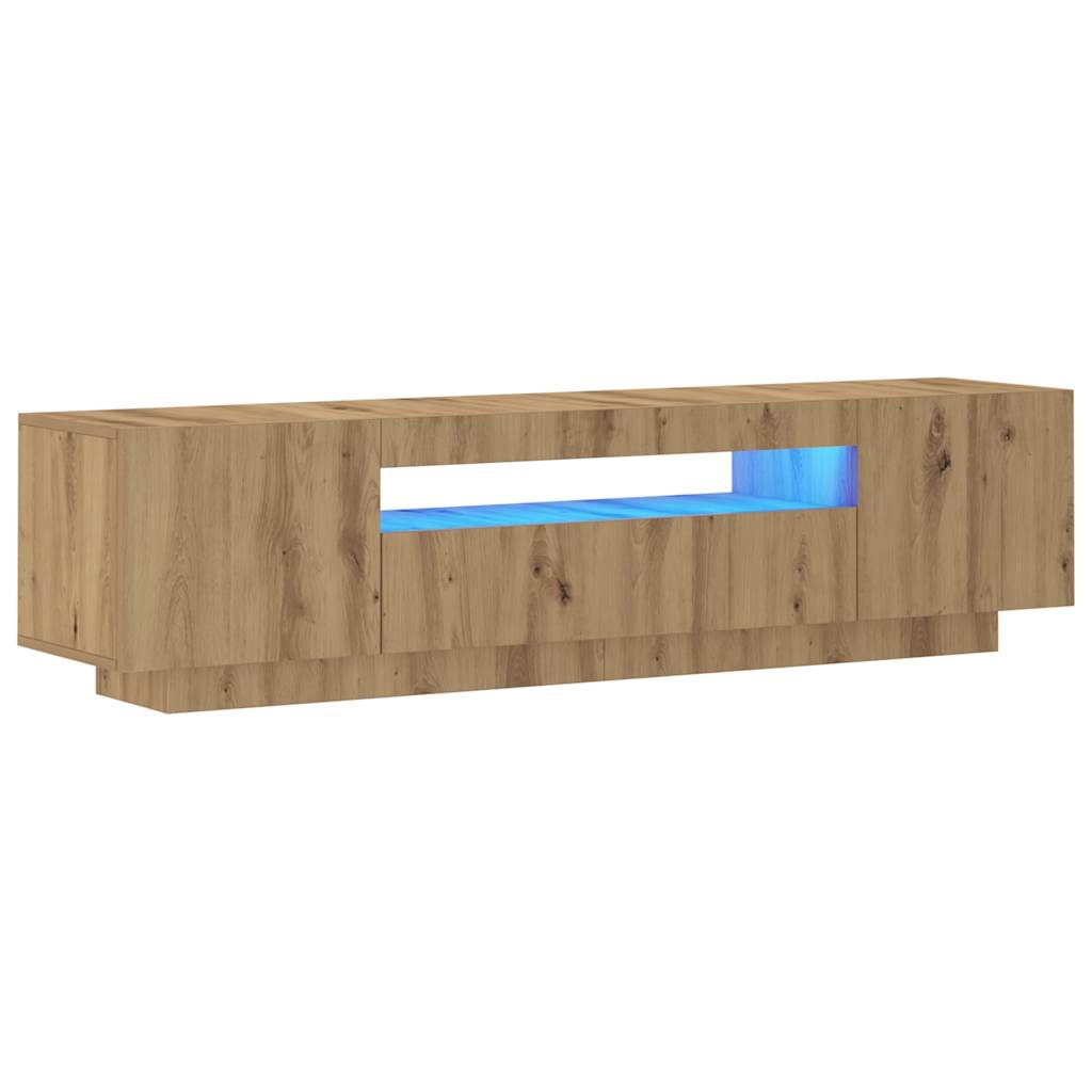 TV-Møbel Artisan Eik Tv-benk med LED-lys 160x35x40 cm